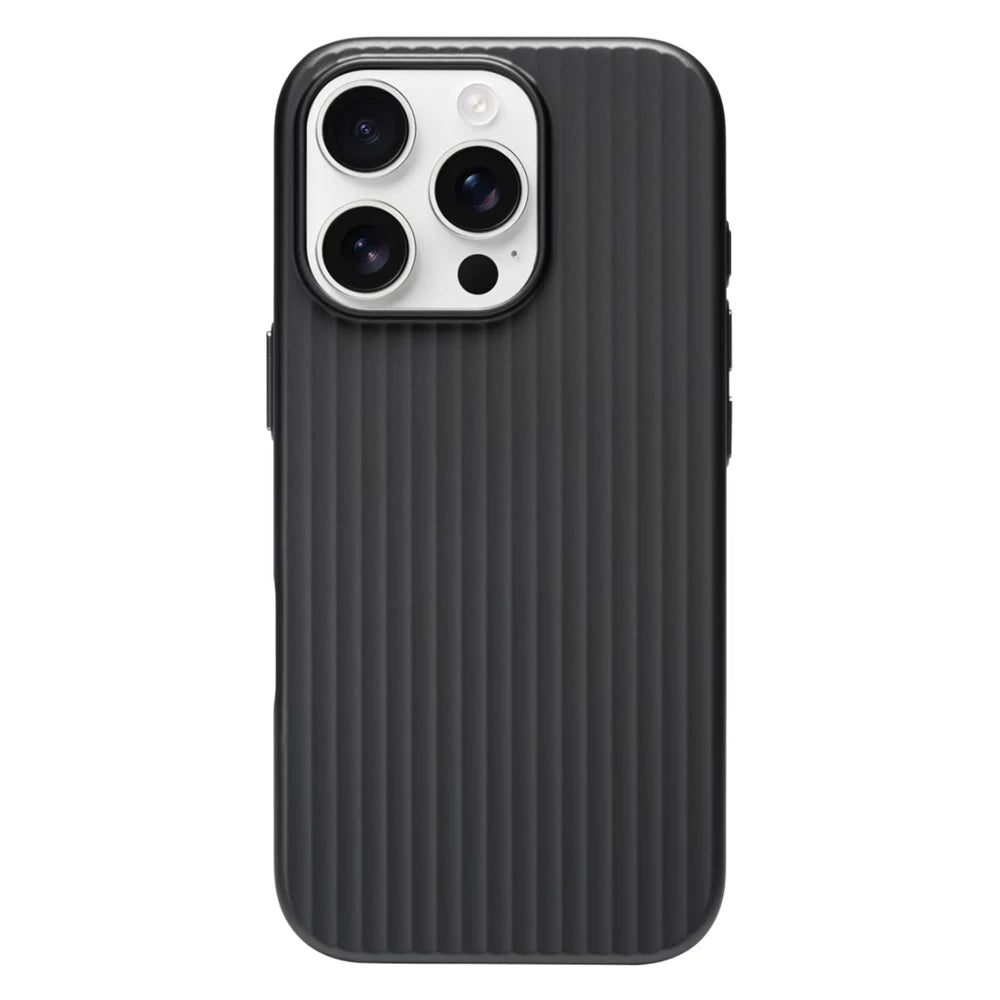 Luxury Stripes Metallic Paint Armor Case For iPhone 17 Air 16 15 14 13 Pro Max Shockproof Camera Protective Slim Matte PC Funda