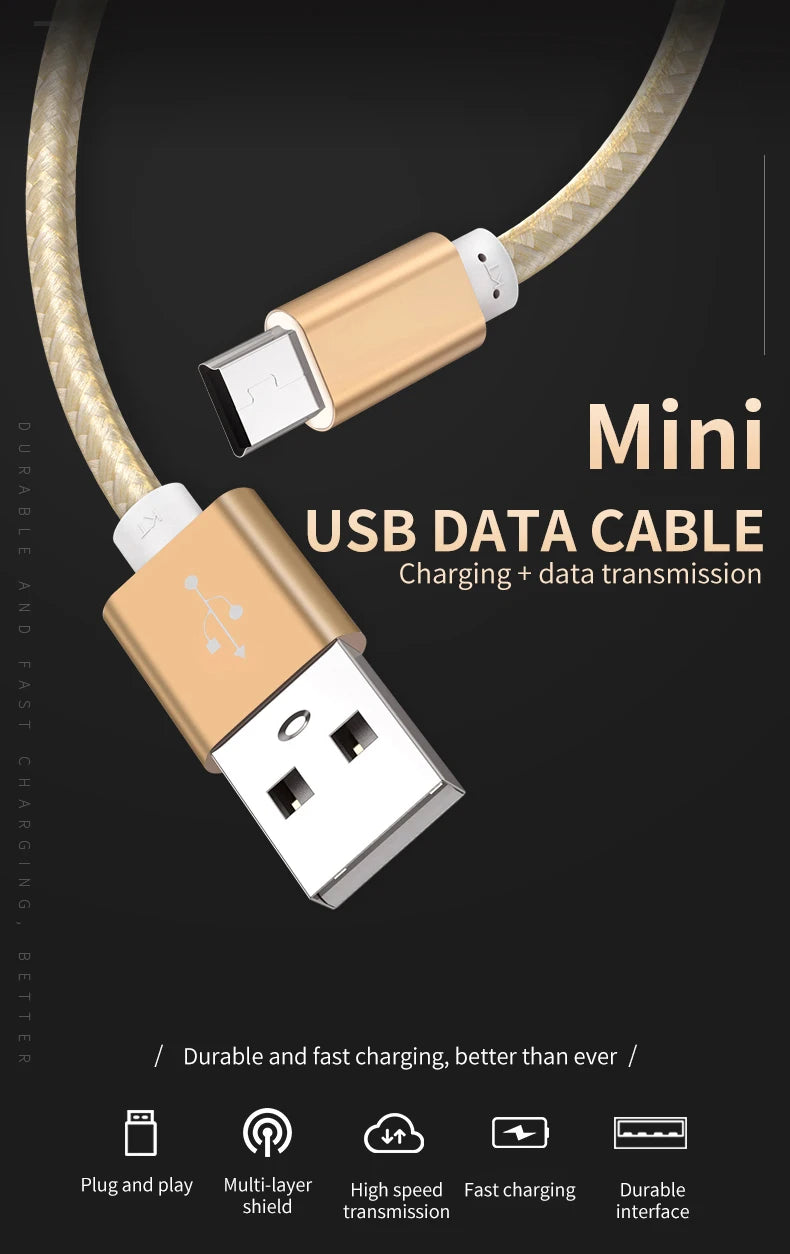 NNBILI 2M/1.5M/1M/0.25M Mini USB Cable Mini USB to USB Fast Data Charger Cable for MP3 MP4 Player Car DVR GPS Digital Camera HDD